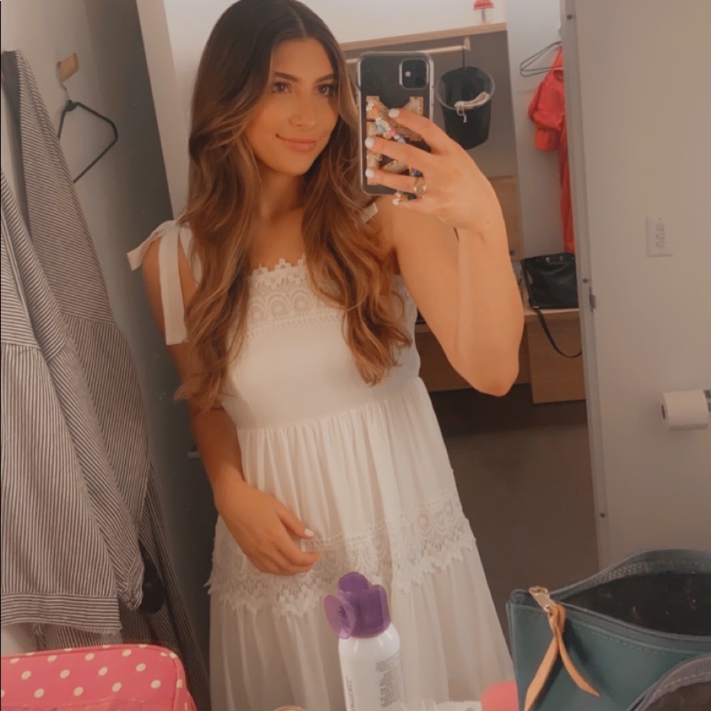 White maxi dress